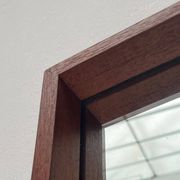 Minimalist mid-century German mirror in teak by Zier-Form, 1960s.