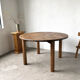 Brutalist round table in solid oak, 1950s.