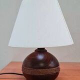 Wooden and rope ball lamp