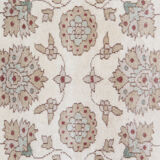 Handmade Ziegler Wool Rug, Cream and Green Wool Runner Rug- 80x185cm