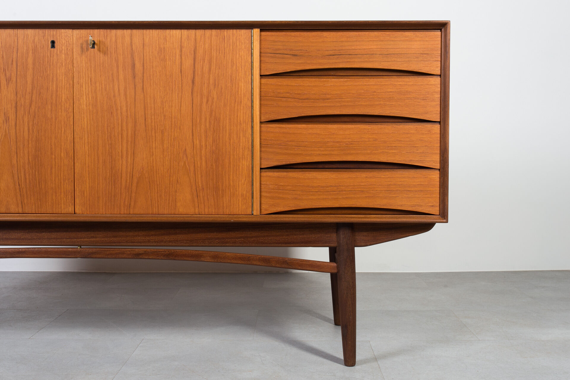 Midcentury Teak Sideboard, Norway, 1960s, Gustav Bahus Style, Fully Restore
