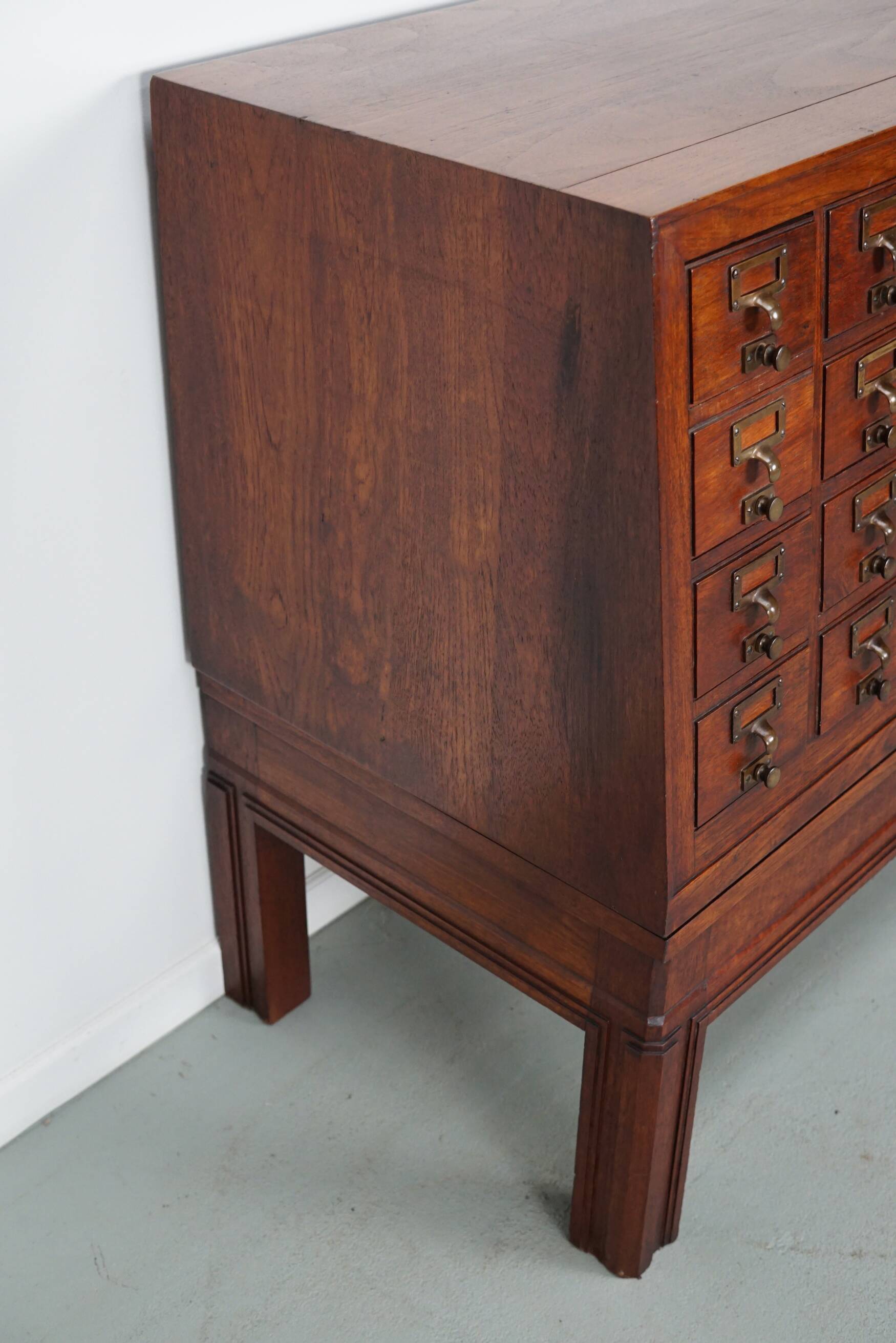 Antique Dutch Oak Apothecary / Filing Cabinet, 1920s