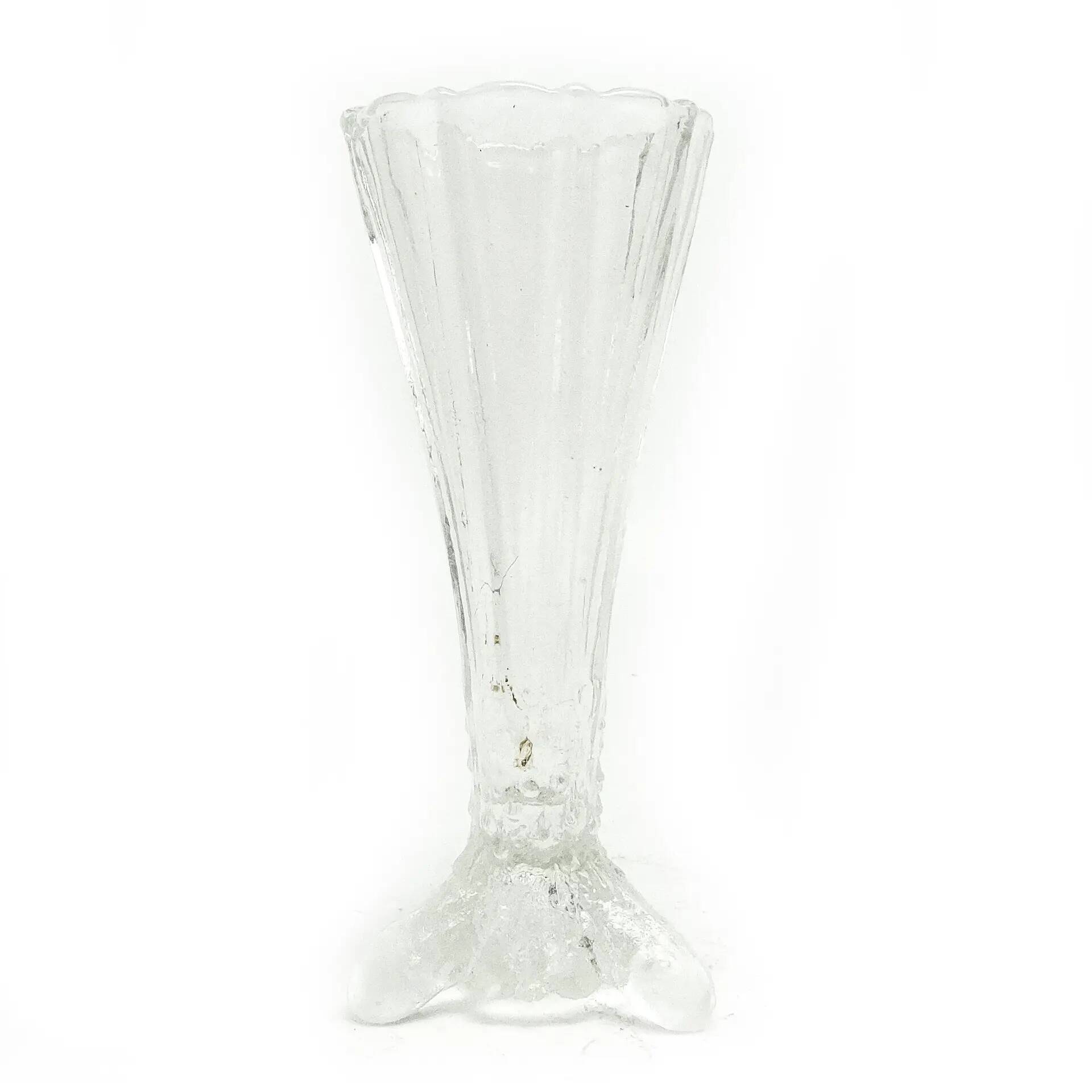 Art Deco vase, transparent glass, Poland, 1930s
