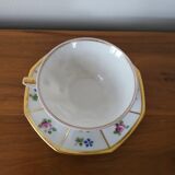 Limoges Porcelain Cup with Decor of Barbel Fish and Roses