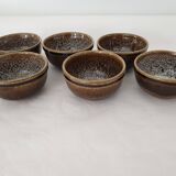Set of 6 ramekins Bowls / cups in glazed ceramic Signed Alésia
