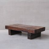 Brutalist Wooden 'Sleeper' Mid-Century Dutch Coffee Table