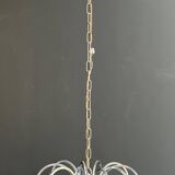 Lustre design en chrome et cristaux de Angelo Gaetano Sciolari. Vers 1970