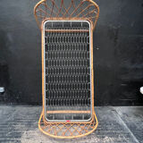 Vintage rattan basket bed