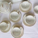 Céranord coffee service with gold edging