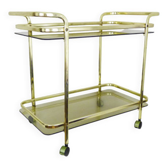 Old brass service, and glass top Louis XVI style. 1950/70