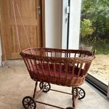 Wicker doll cradle