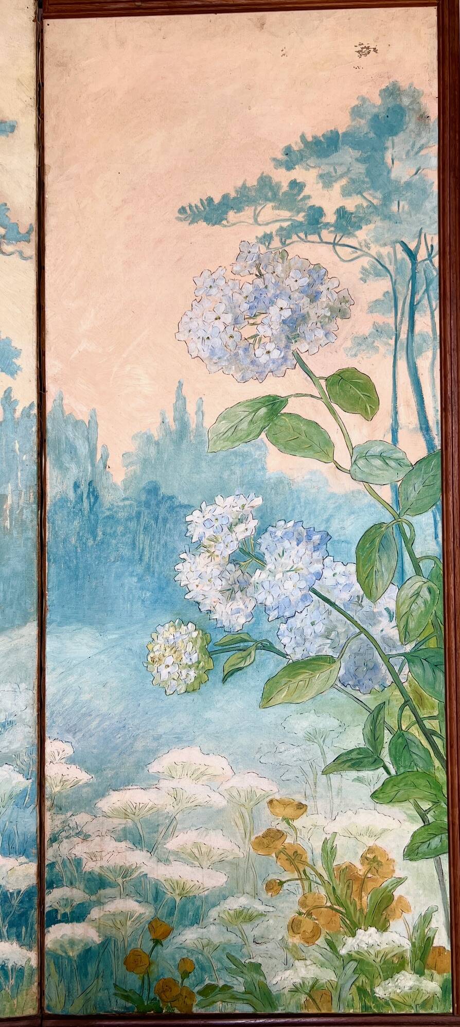 Art Nouveau screen 1900 floral decoration