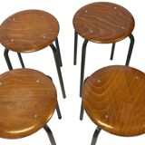 Set of 4 Vintage stools - work stool - Eromes Marko - 60s minimalist design