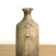 Beige brown ceramic bottle vase, 70s