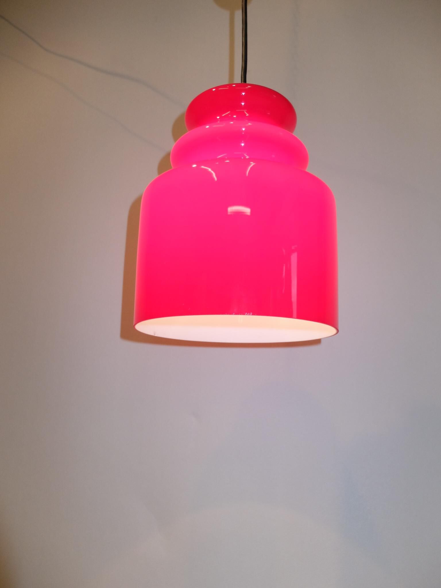 Suspended signed red glass Putzler