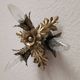 Vintage Florentine floral hand-forged silver-plated 3-light flush mount from Banci Firenze, Italy, Florence 1960s, set of 5