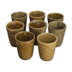 Lot de 8 tasses en grès Digoin