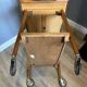 Mid-Century "Opal" Bar Cart / Serving Trolley — Oak & Rattan, 1960s