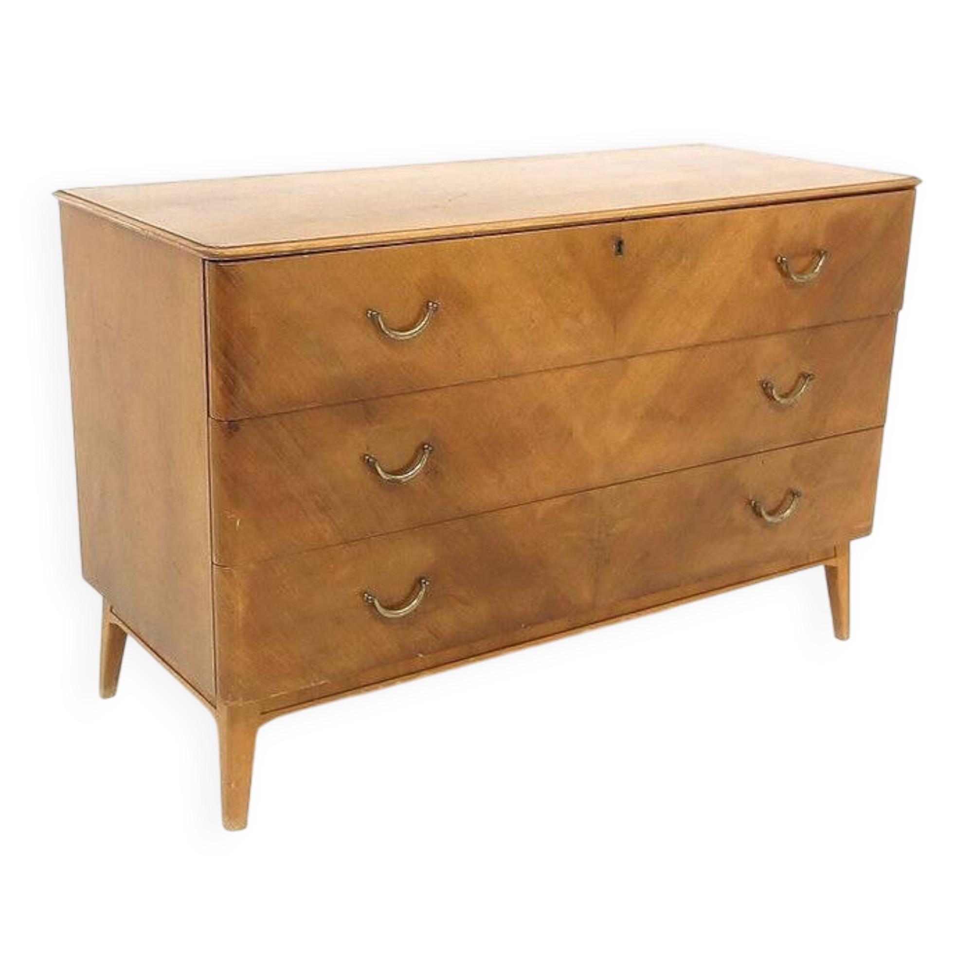 Scandinavian walnut chest of drawers, Swedish modern, Sweden, 1940.