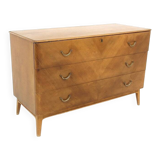 Scandinavian walnut chest of drawers, Swedish modern, Sweden, 1940.