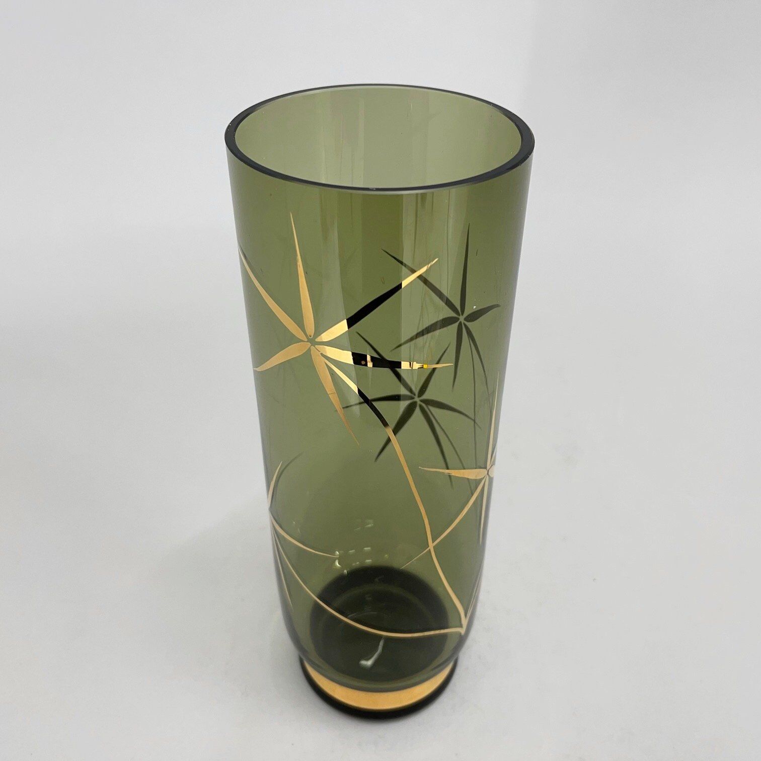 Vase vintage des années 1960 à décor doré, Tchécoslovaquie
