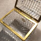 Jewelry box in cut crystal and brass