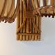 Vintage pair of rattan wall lights, France, 1950.