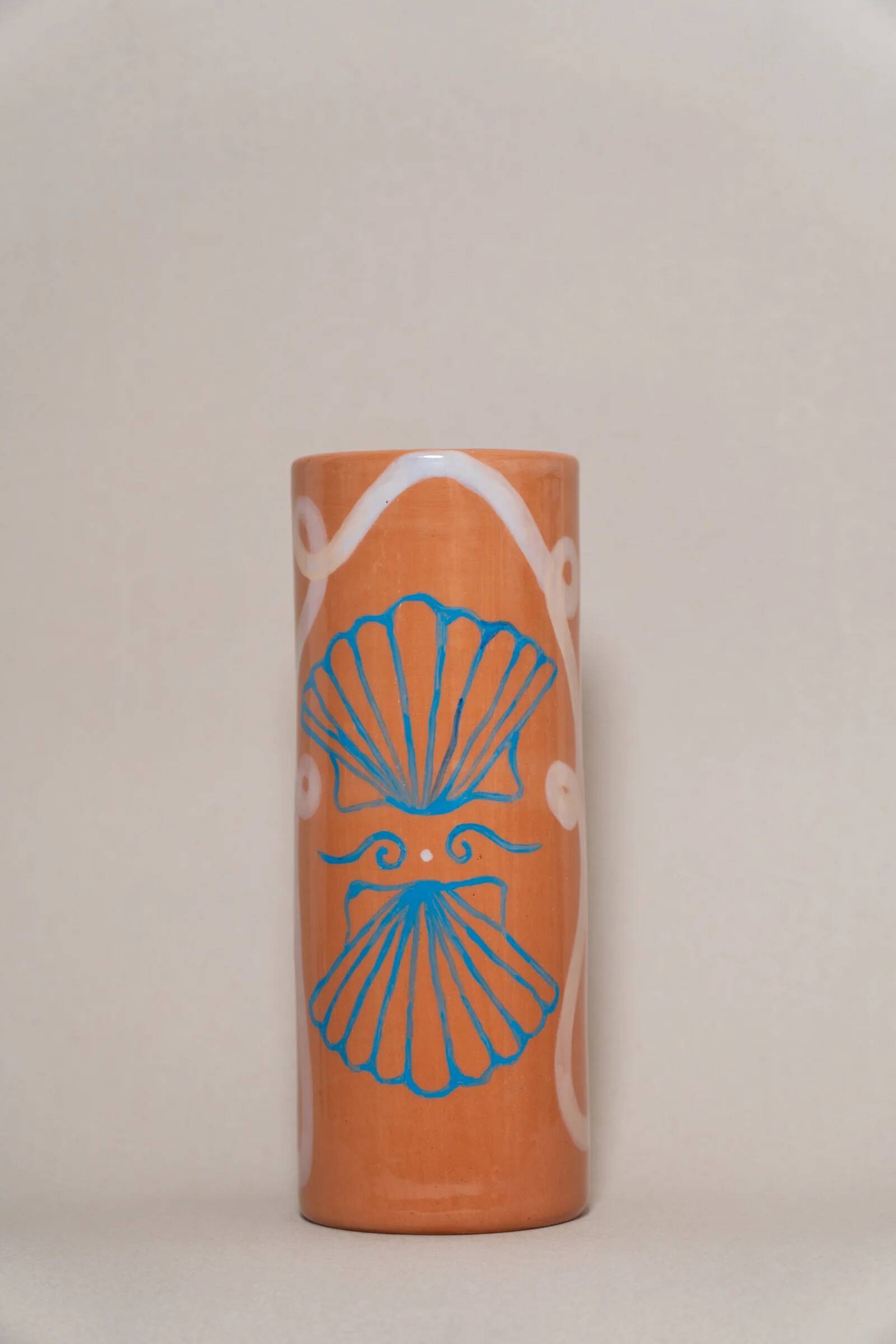 Sea shells - terracotta ceramic vase