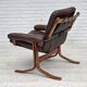 1970s, Norwegian armchair by Jon Hjortdal, furniture leather, bent wood.