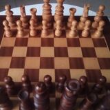 Classic 80s wooden chessboard