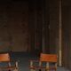 Pair of Spanish brutalist armchairs from the 1960s, wood and leather.