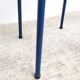 Vintage 80s melamine stool in navy blue checkered pattern.