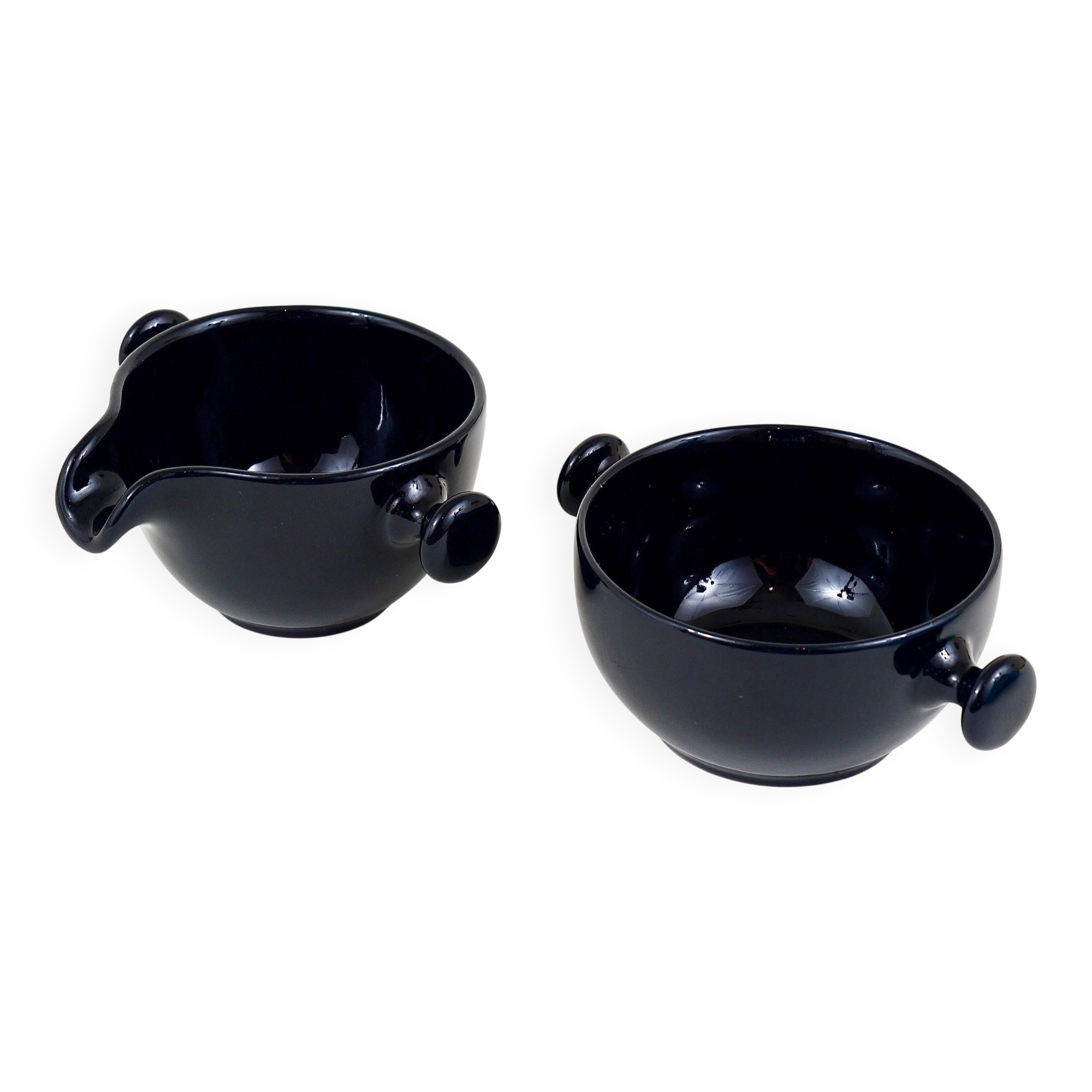 Complete tea service set and plates by Luigi Colani Zen, earthenware, Friesland, Germany, 1970s.