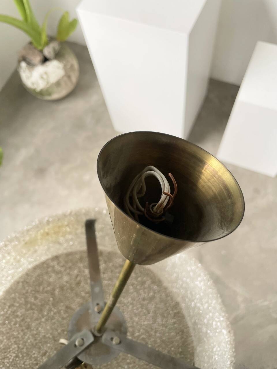 70s granite Perspex pendant light