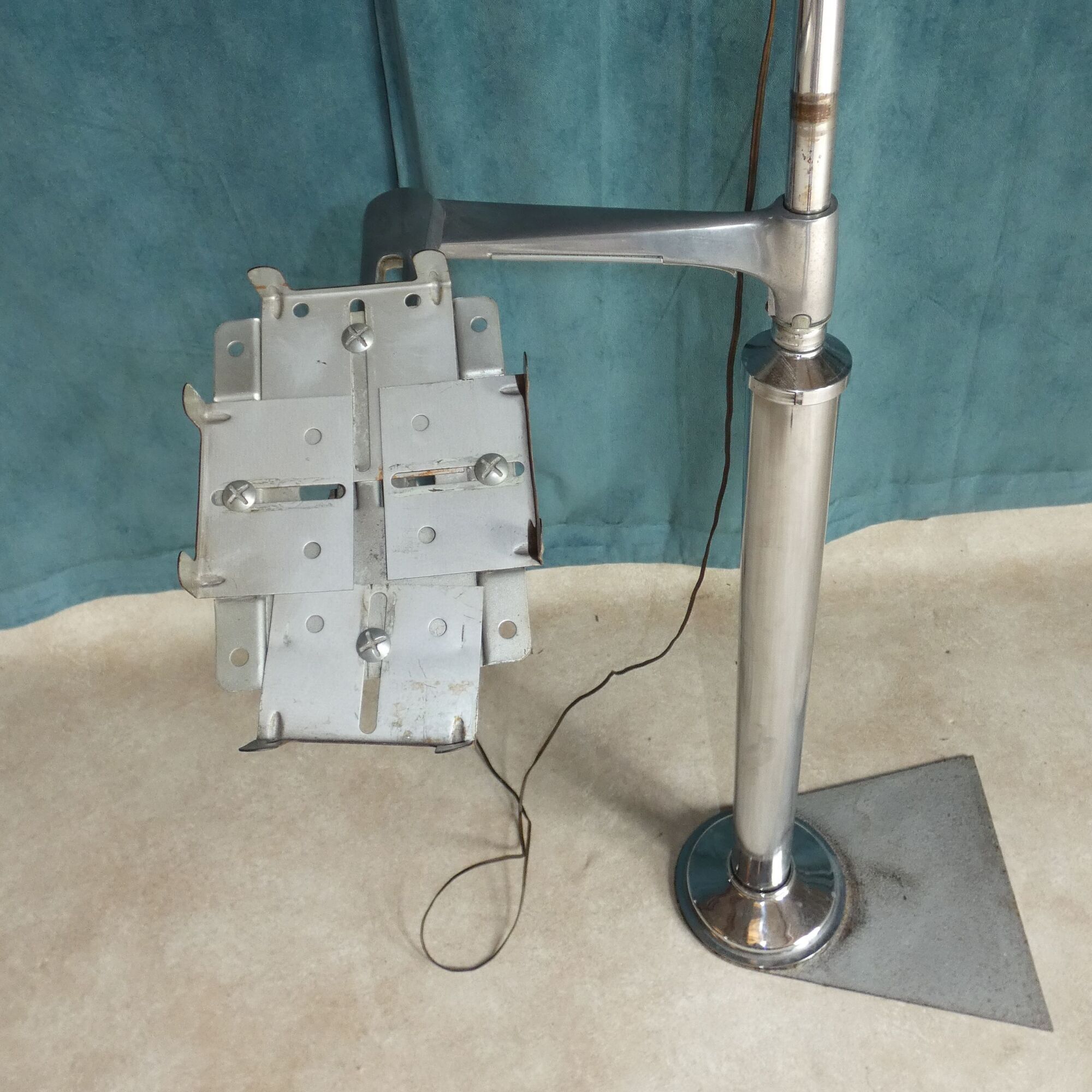 Atelier xxl industrial floor lamp with circa 1950 tablet phone holder