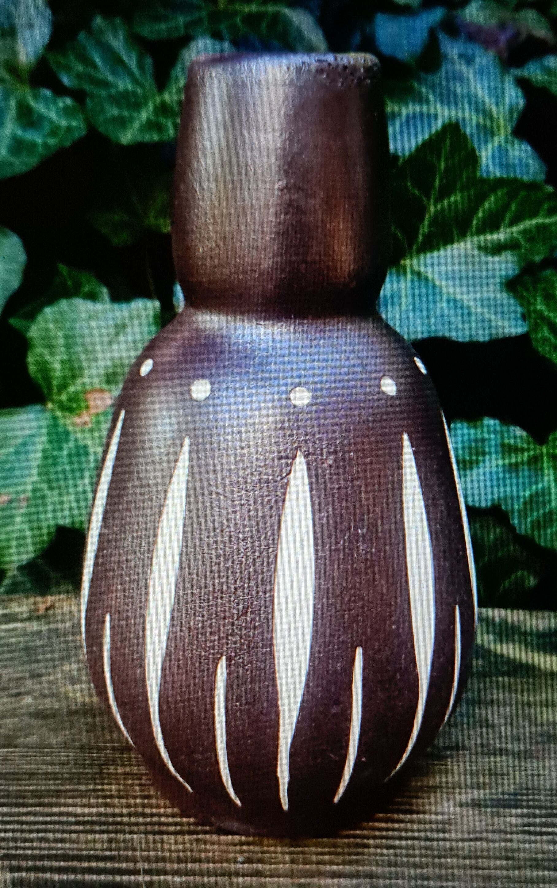 Old Ceramic Vase Germany DDR Piesche & Blackberries Decor Ritz Sgraffito 1950 a 59
