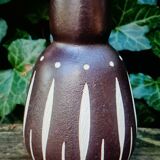 Old Ceramic Vase Germany DDR Piesche & Blackberries Decor Ritz Sgraffito 1950 a 59