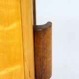 Restored Art Deco Nightstands with Black Glass Tops, 1950s, Set of 2