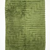 Moroccan Berber rug, Beni Ouarain, khaki green, 3.02 x 2.12 m