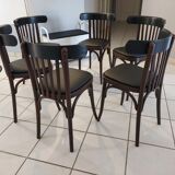 Suite of 6 chairs of vintage bistrot 1960