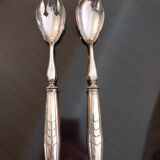Pair of salad servers. silver plated. art deco