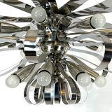 Mid-century pair of Italian chrome chandeliers from 70