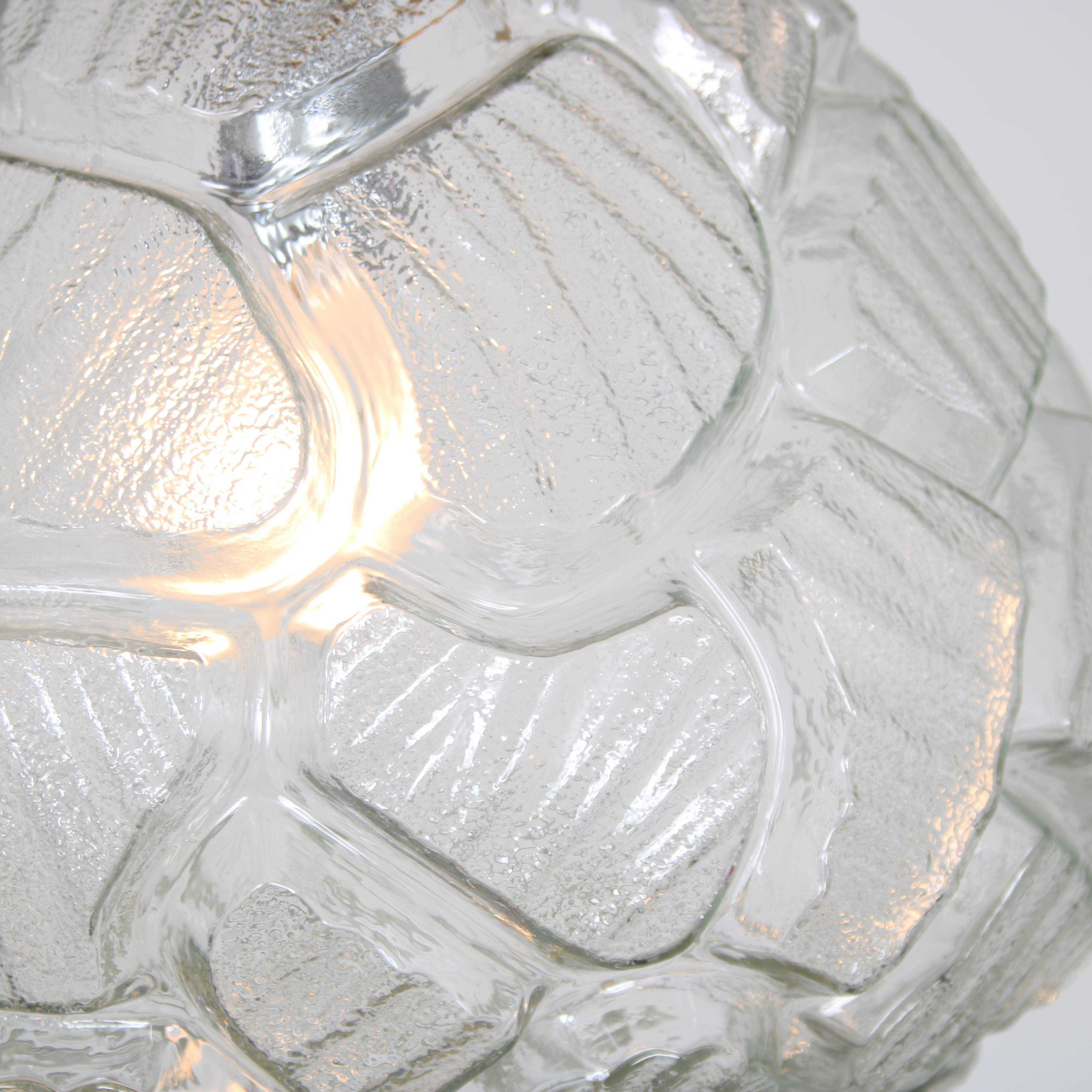 1970s pressed glass hanging lamp