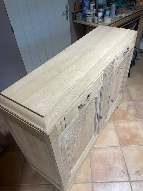 Solid oak sideboard – 1930s – fully airbrushed