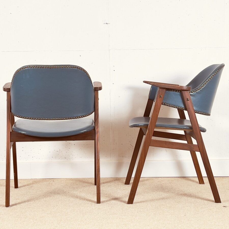 Pair of Danish armchairs with original vinyl