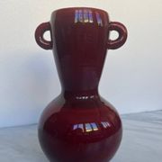 Vase Accolay vintage en céramique rouge, double anse