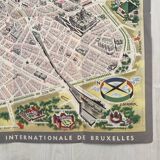 Vintage map of Brussels 1958