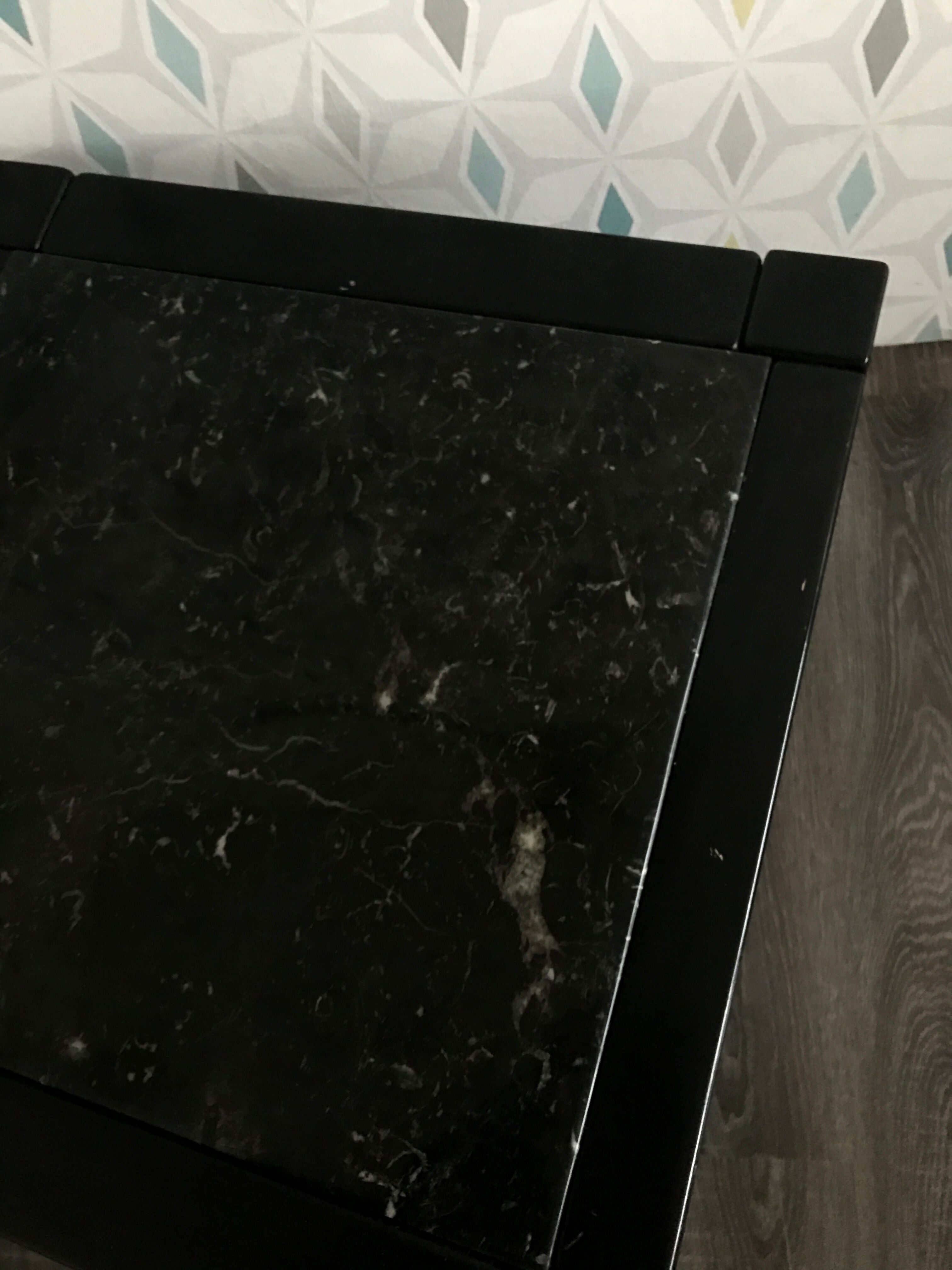 Wood and marble coffee table