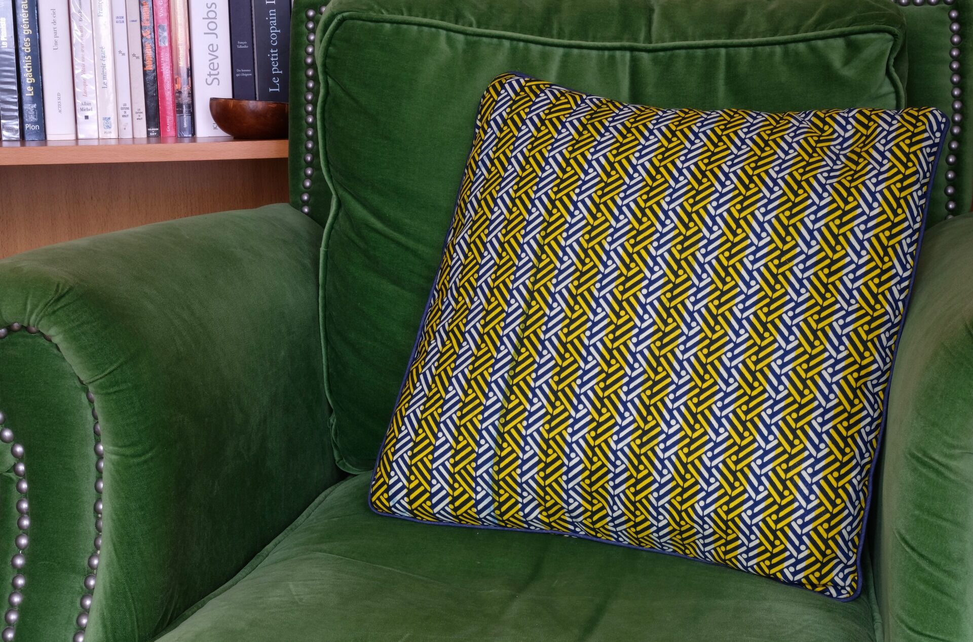 African wax fabric cushion