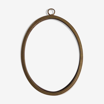 Bronze oval reliquary frame to hang - 13.1 x 10.1 cm